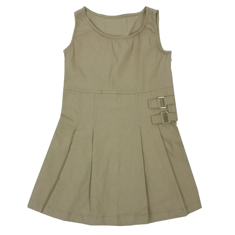 Wholesale Girl's Stretch School Uniform Jumper in Khaki