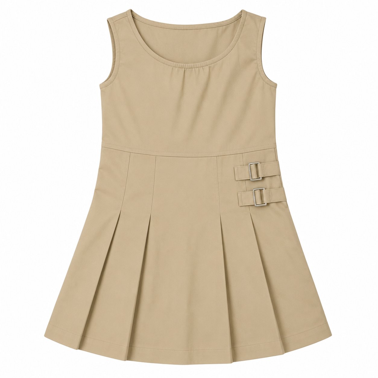 Wholesale Girl's Stretch School Uniform Jumper in Khaki