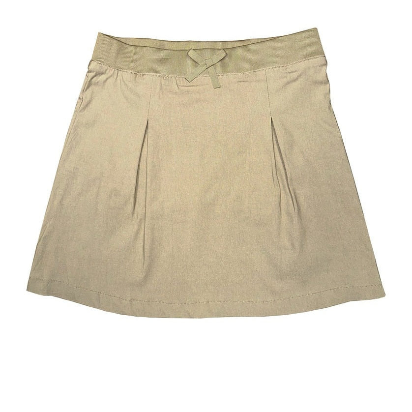 Wholesale Girl's Stretch School Uniform Skort in Khaki