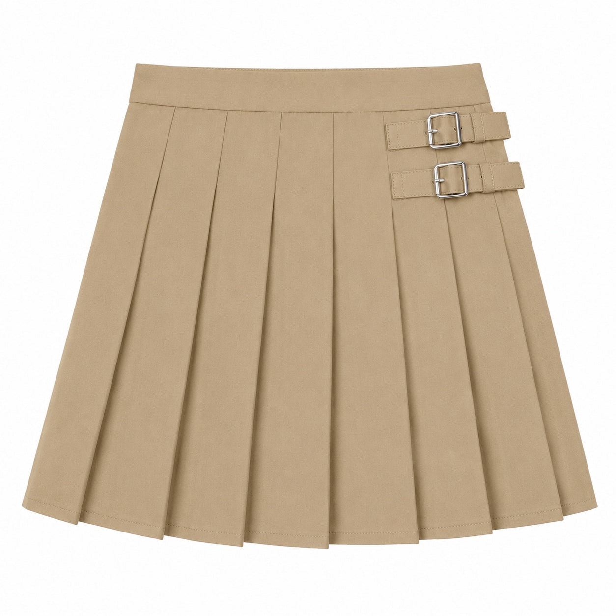 Wholesale Girl's Stretch School Uniform Skort in Khaki
