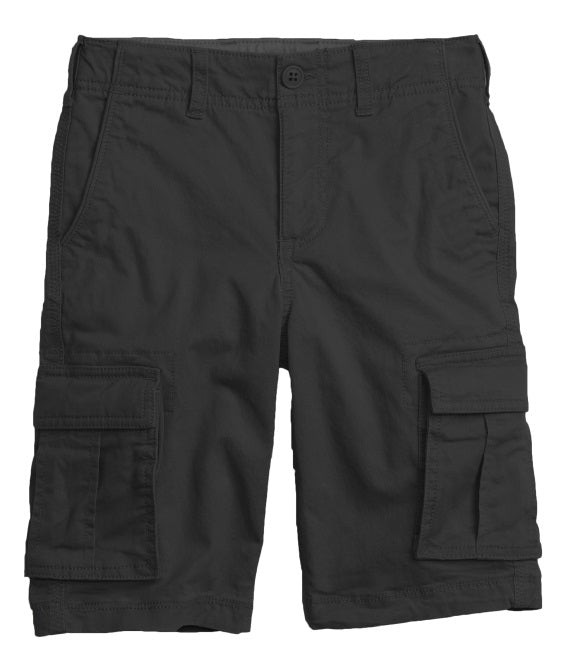 wholesale boys stretch cargo school shorts in Black