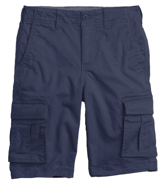 Wholesale Boys Stretch School Uniform Cargo shorts in Navy