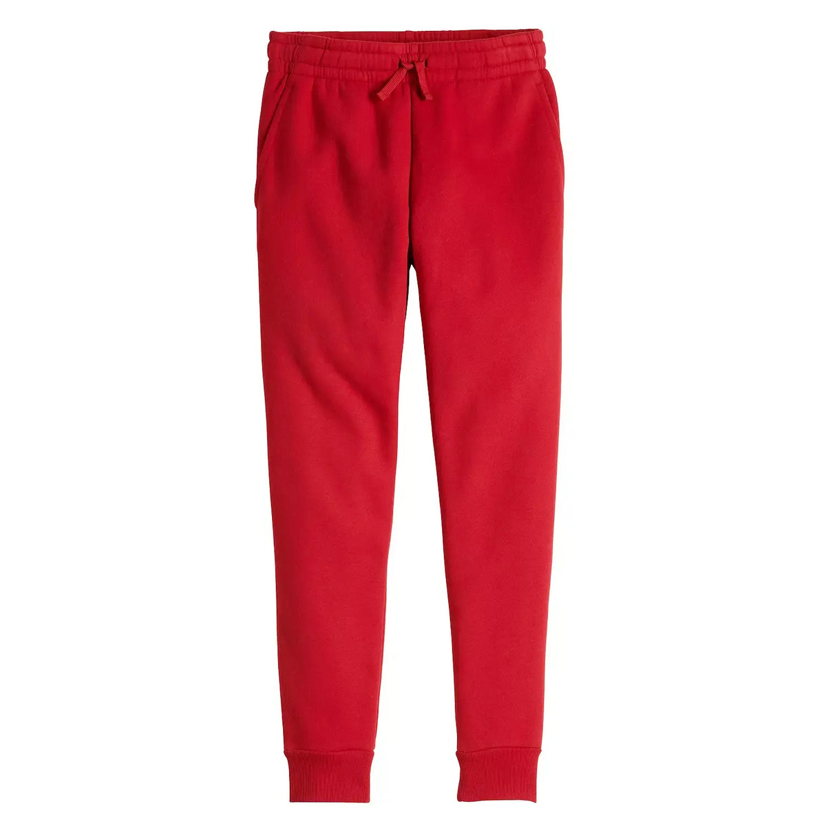 Youth Size Unisex Fleece Jogger Sweatpants in Red