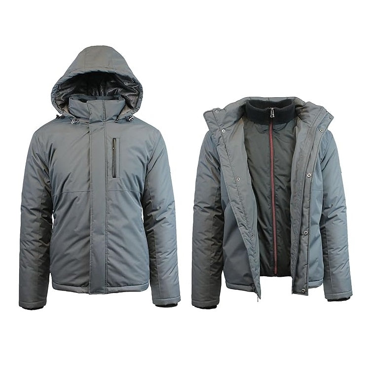 12 Pack Men's Heavyweight Windbreaker Jacket - Charcoal