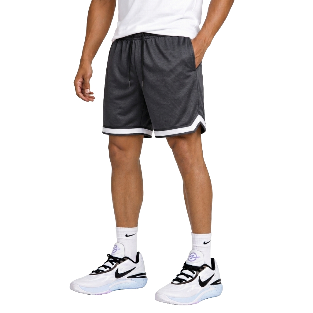 24 Pack Wholesale Men's Mesh Athletic Shorts in Charcoal