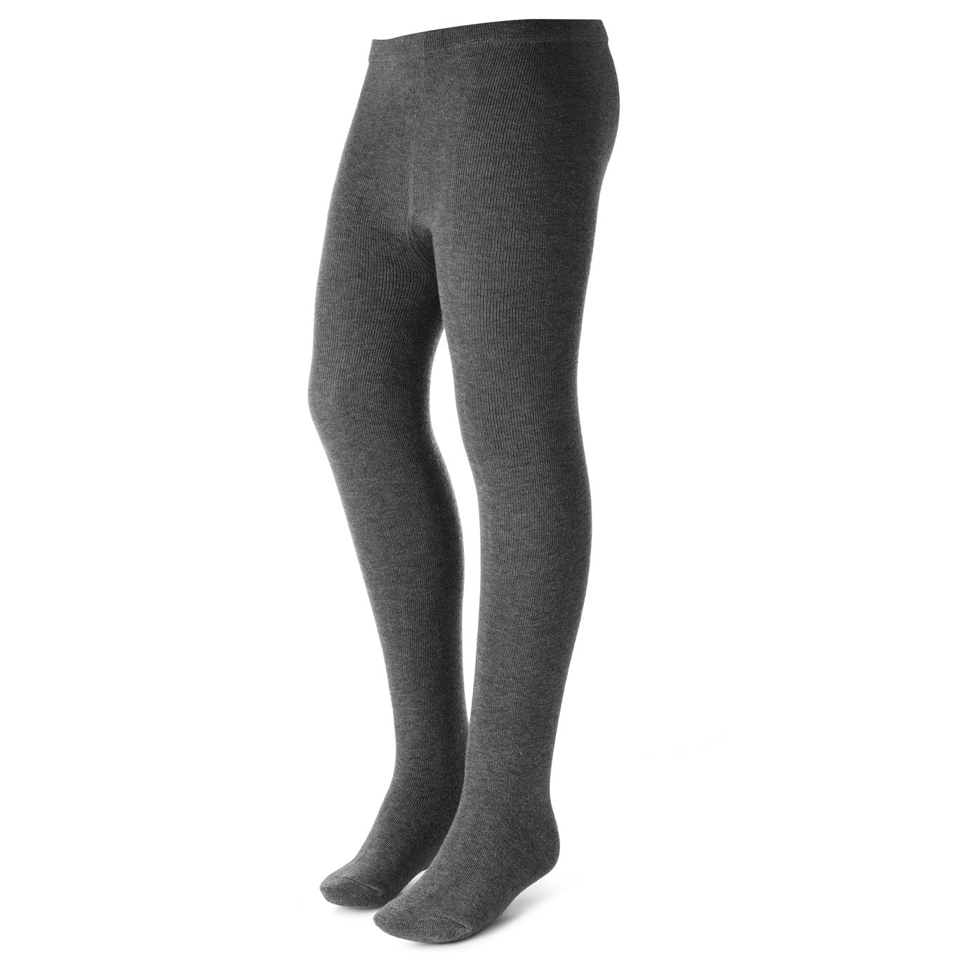 Wholesale Girls Flat Cotton Tights in Charcoal