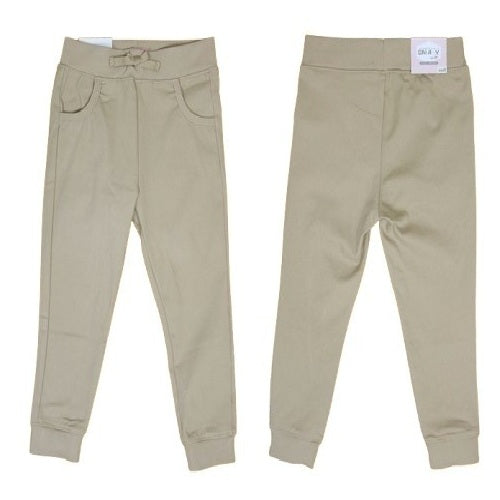 Wholesale Girls Drawstring SUPER Stretch Jogger Pants in Khaki
