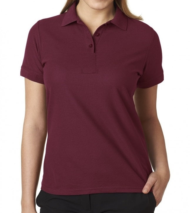 Wholesale Junior Short Sleeve 3 Button Jersey Knit Shirt in Burgundy