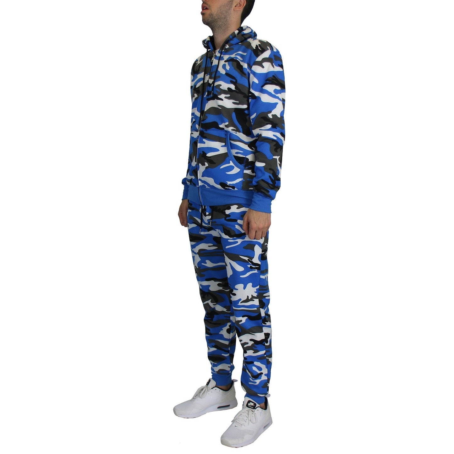 12 Pack Camo - Zip Up Hoodie & Jogger Set - Royal Blue