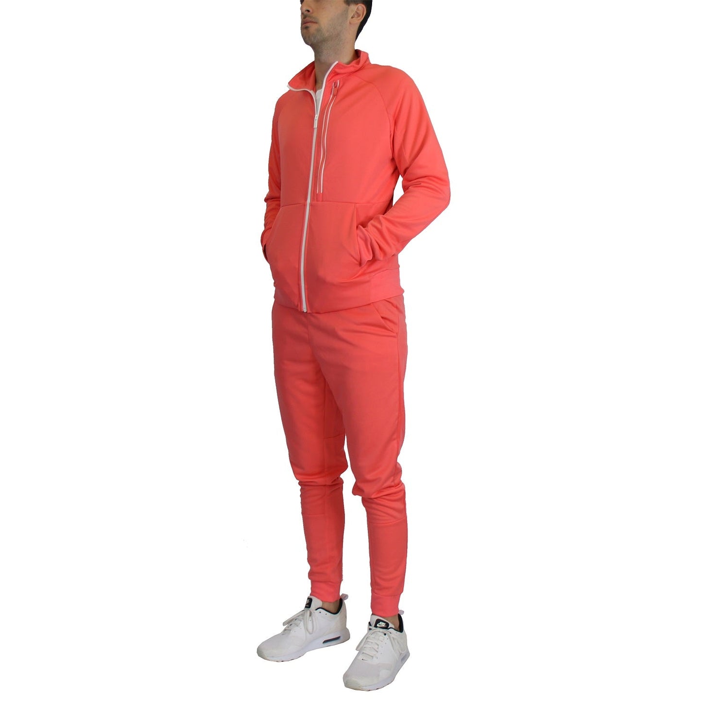 12 Pack Elite Men's Tracksuit 2 Piece Set - Salmon