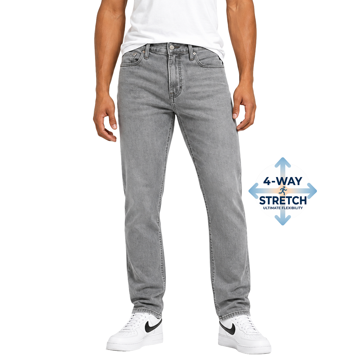 Men's Flex Stretch Slim Straight Jeans - Grey Wash