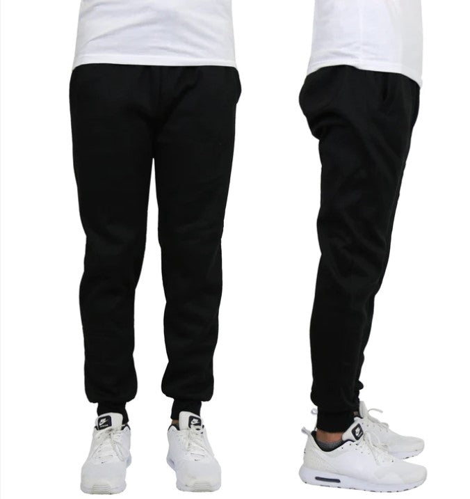 Wholesale Men's Fleece Jogger Sweatpants - Black