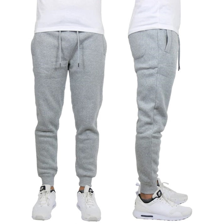 Wholesale Men's Fleece Jogger Sweatpants - Heather Grey