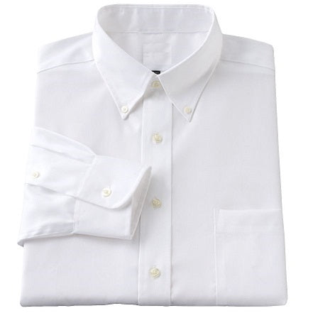 Wholesale Mens Long Sleeve Oxford Shirt in White