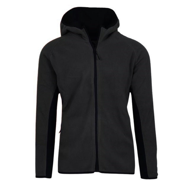 Men's Full Zip Polar Fleece Hoodie in Black - 24 Pack