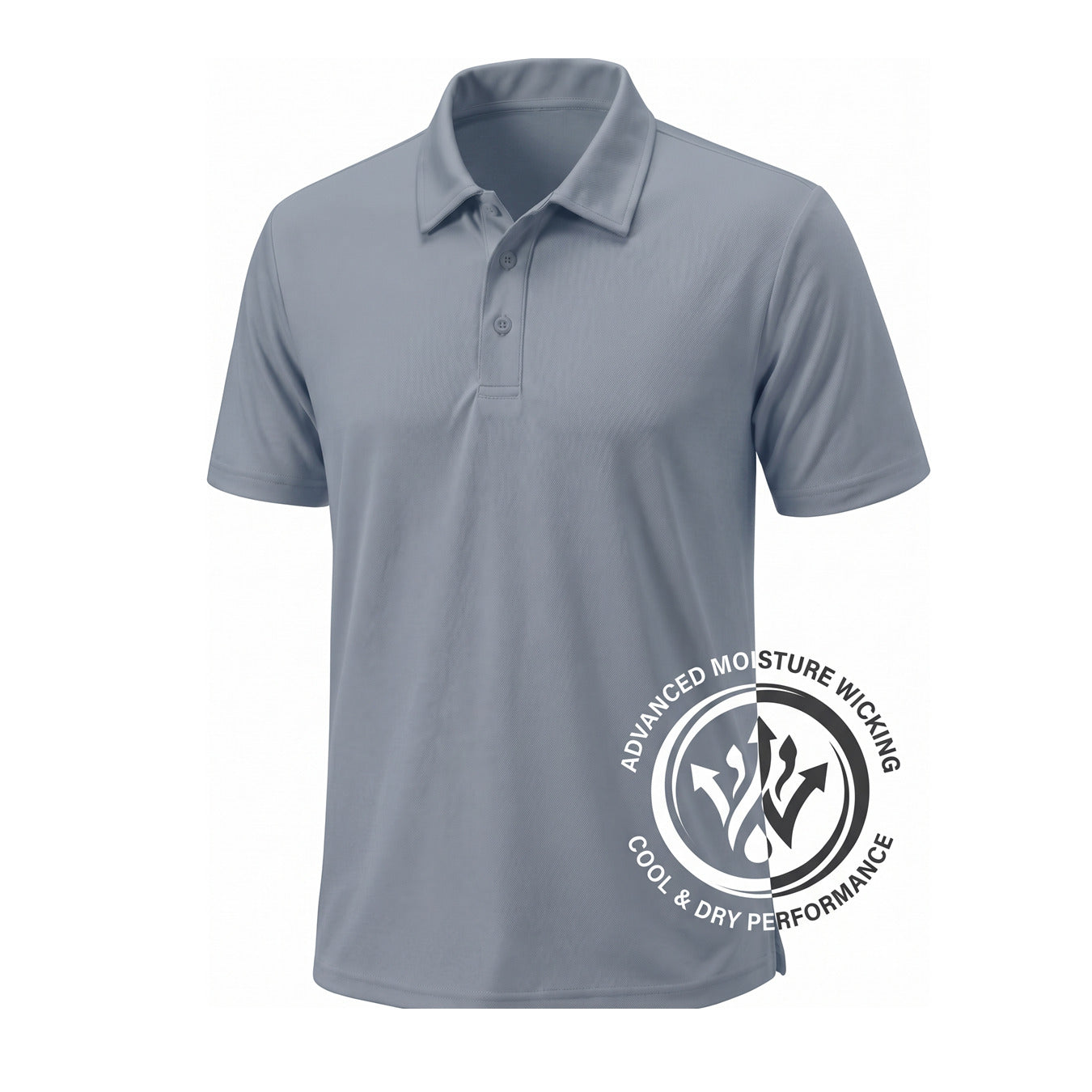 24 Pack Adult Dri Fit Performance Short Sleeve Polo Shirt in Grey
