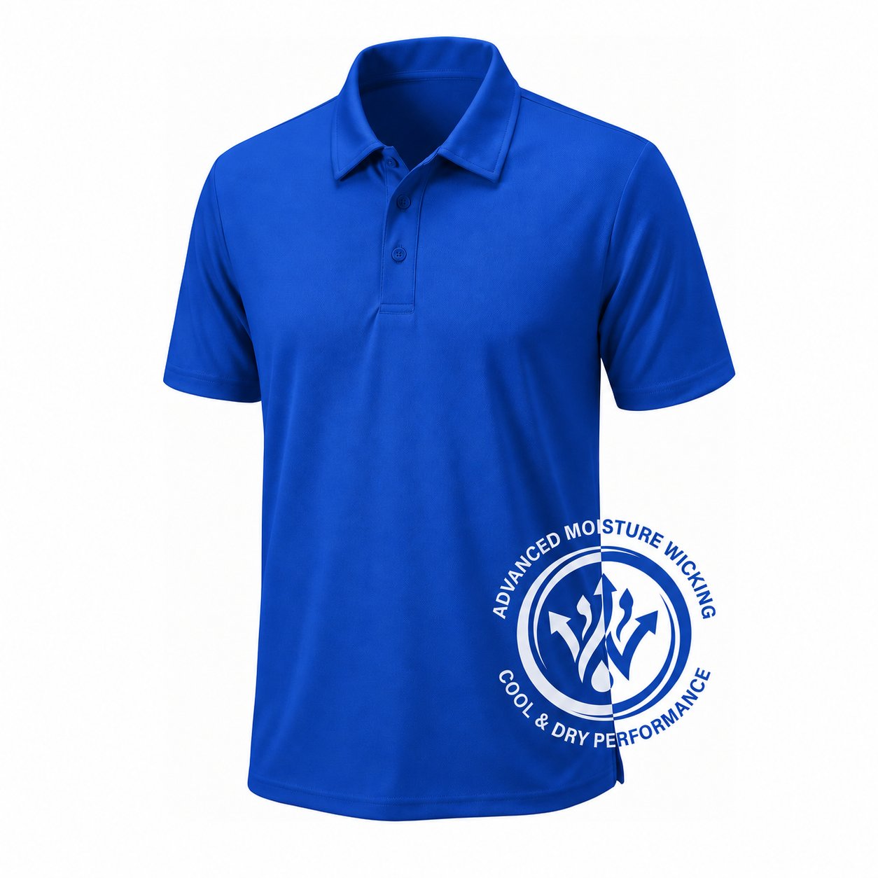 24 Pack Adult Dri Fit Performance Short Sleeve Polo Shirt in Royal Blue