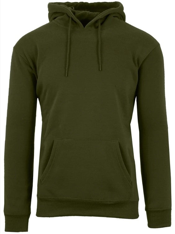 Wholesale Mens Fleece Pullover Hooded Sweatshirt in Olive