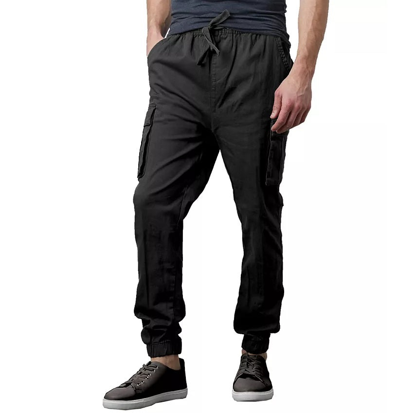 Wholesale Men's Super Stretch Cargo Jogger Pants Black