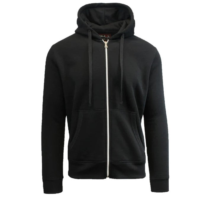 Wholesale Adult Full Zip Fleece-Lined Hoodie - Black