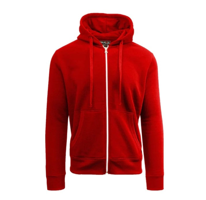 Wholesale Adult Full Zip Fleece-Lined Hoodie - Red