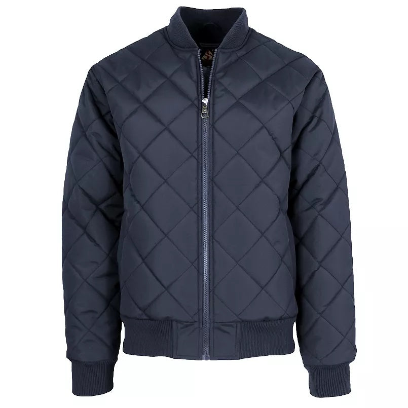 12 Pack Men's Padded Quilted Bomber Jacket Navy