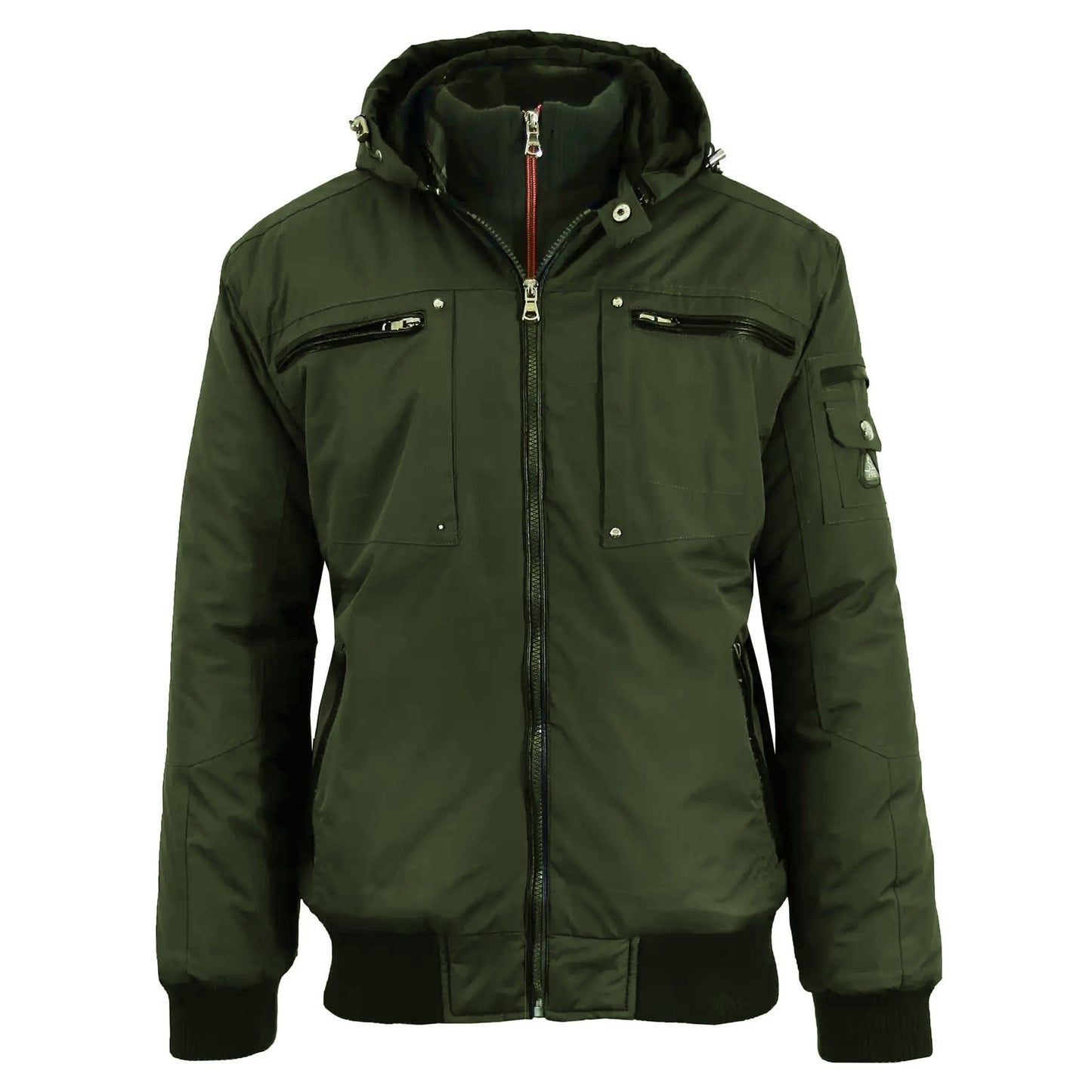 12 Pack Men's Heavyweight Motorcycle Bomber Jacket - Olive