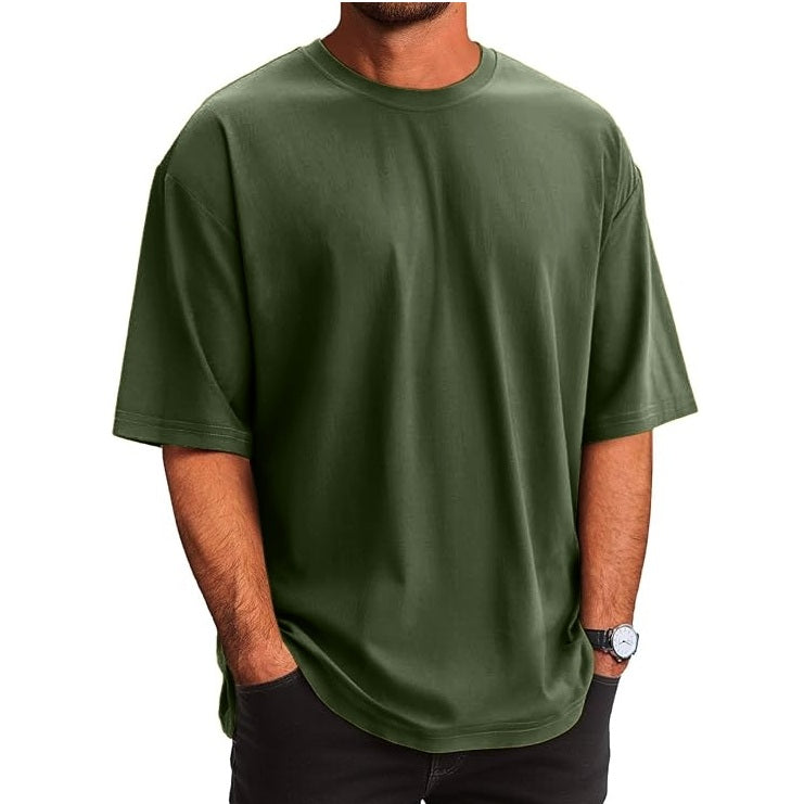 Wholesale Men's Oversized Drop T-Shirt in Olive – Bulk by Case S