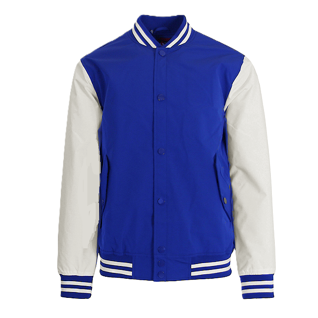 12 Pack Men's Heavyweight Varsity Jacket Royal Blue / Cream Sleeves