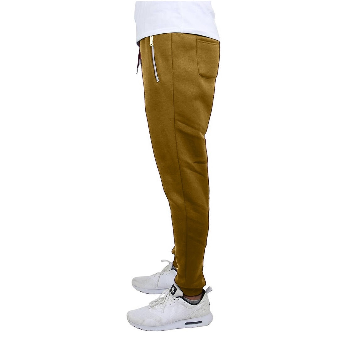 24 Pack Men's Fleece Jogger Sweatpants with Zipper Pockets - Timber