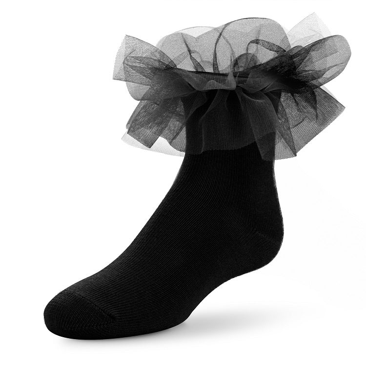 Wholesale Girls Tutu Ruffle Socks in Black