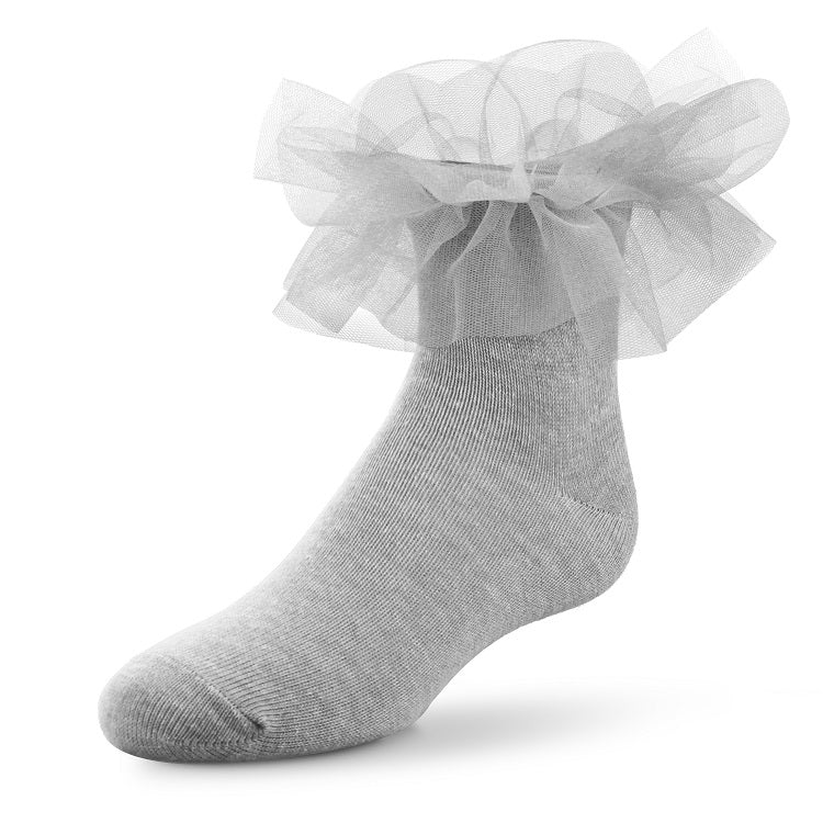 Wholesale Girls Tutu Ruffle Socks in Gray
