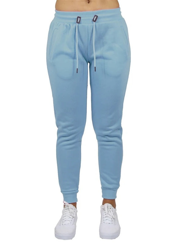 Wholesale Women's Fleece Jogger Sweatpants in Light Blue