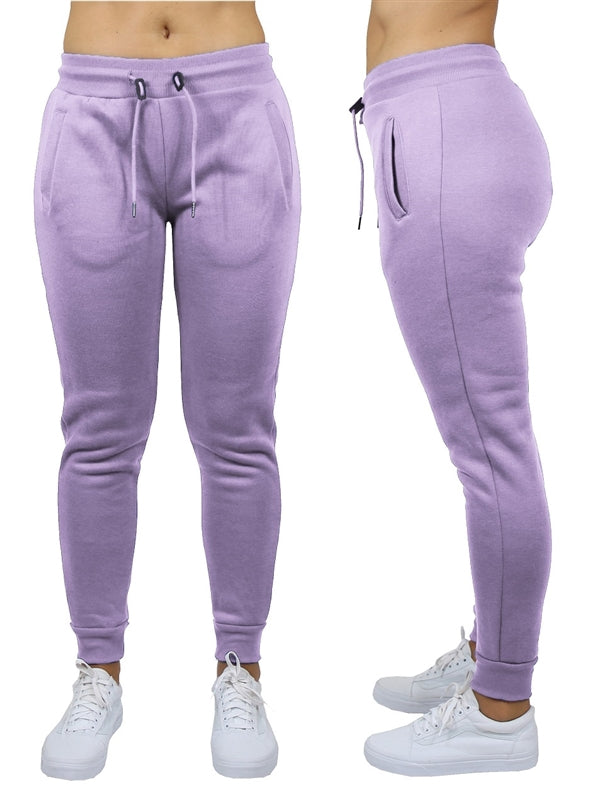 Wholesale Women's Fleece Jogger Sweatpants - Lavender