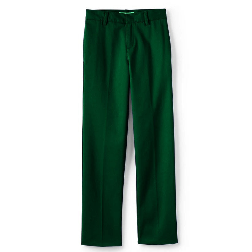 Wholesale Boys School Uniform Flat Front Pants in Hunter Green