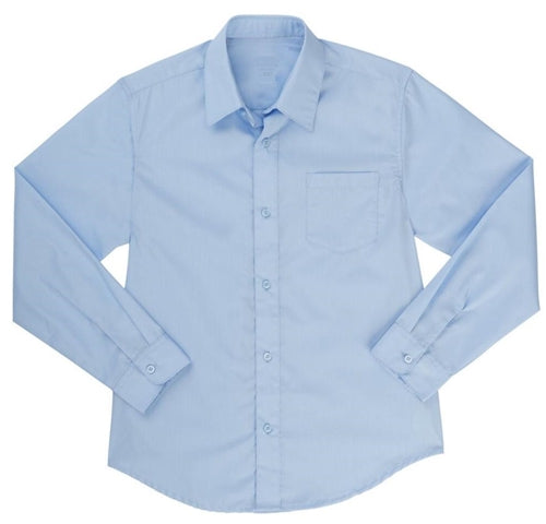 Boys Long Sleeve Dress Shirt School Uniform in Blue