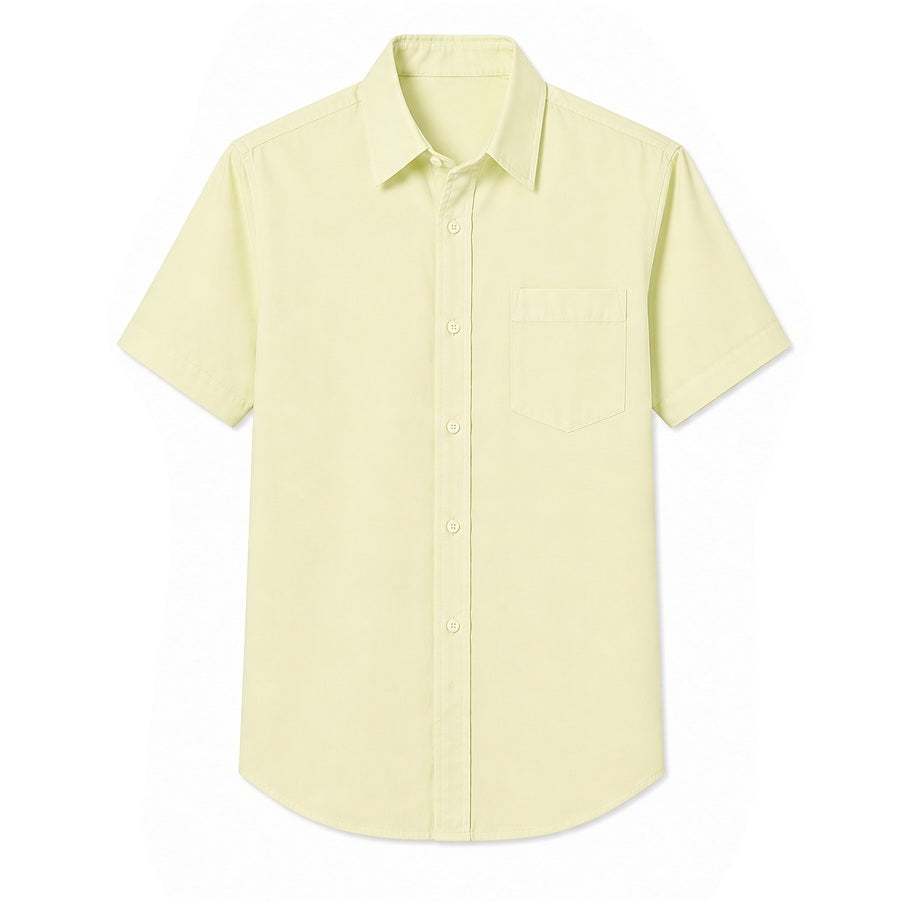 Boys Short Sleeve School Uniform Dress Shirt in Yellow