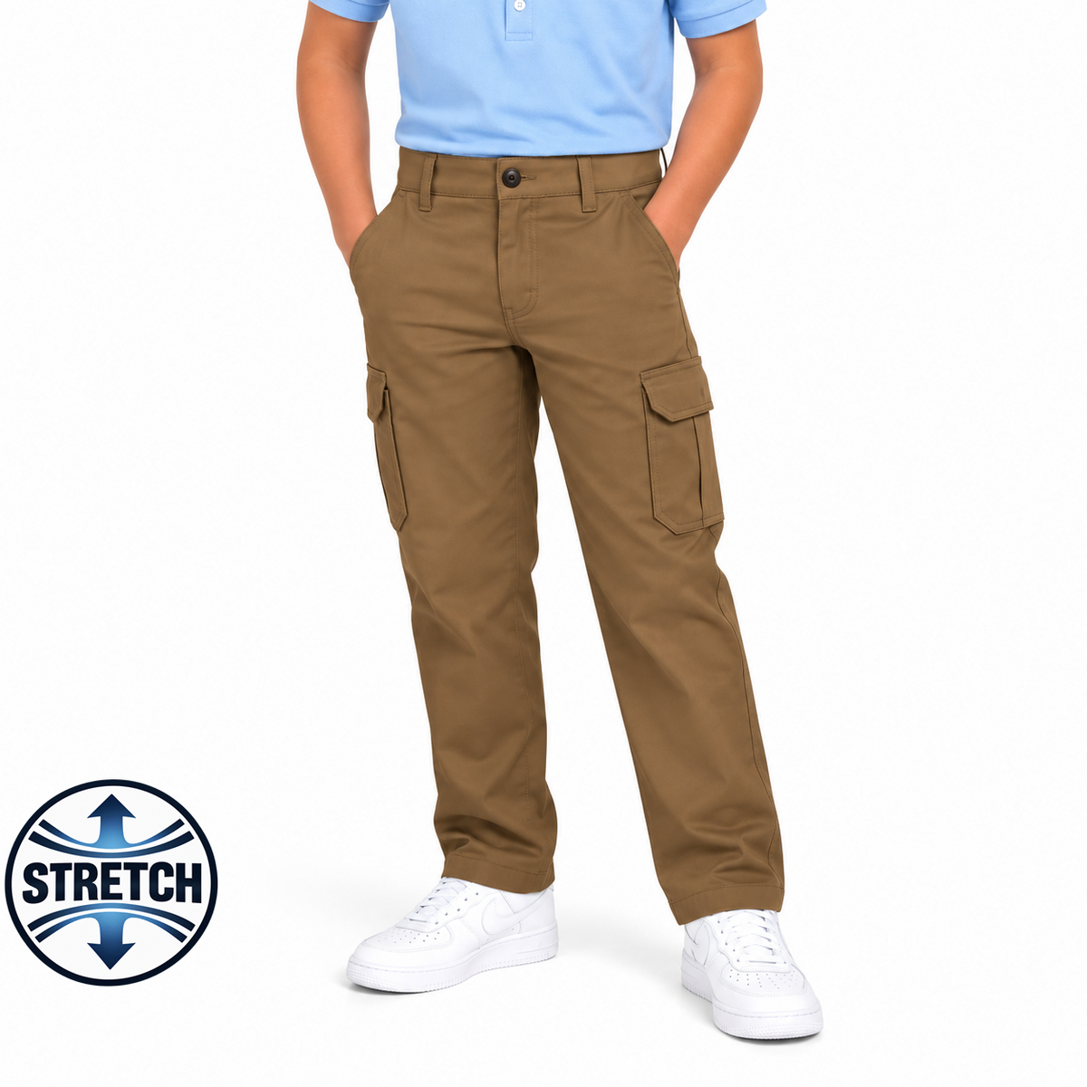 Boy's Stretch Cargo Pants in Timber