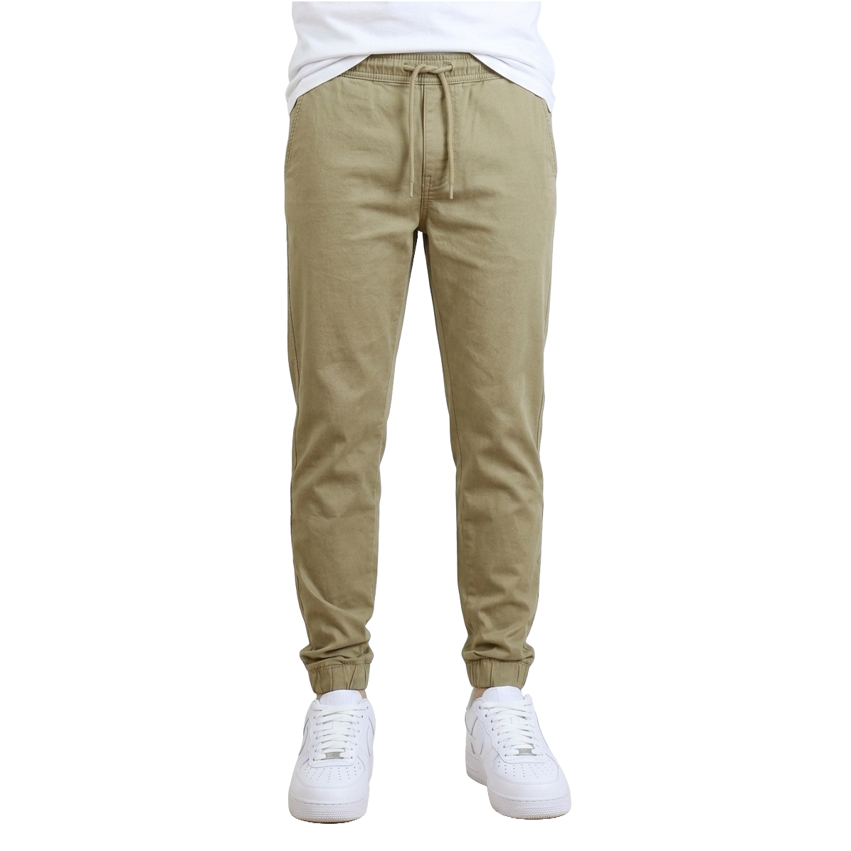 Boys Twill School Uniform Jogger Pants in Khaki