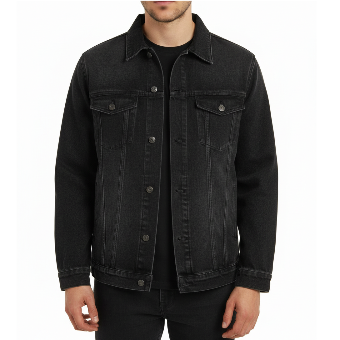 24 Pack Men's Denim Jacket in Black