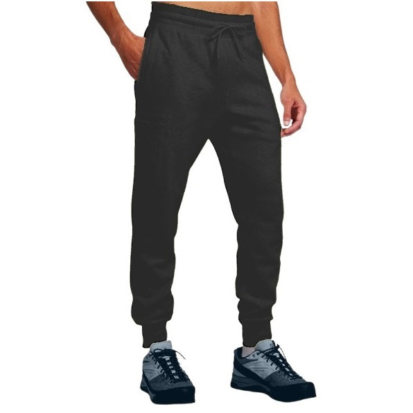 24 Pack Men's Fleece Cargo Jogger Sweatpants - Black