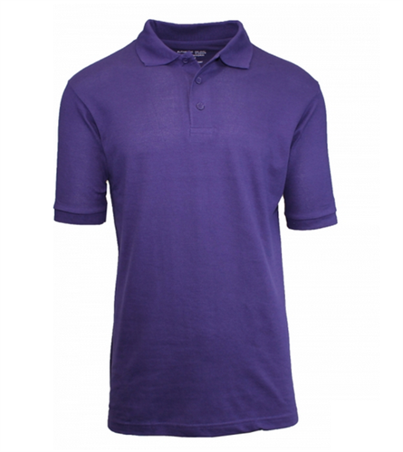 Adult Size Unisex Short Sleeve Pique Polo Shirt in Purple