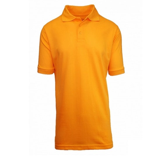 Adult Size Unisex Short Sleeve Pique Polo Shirt in Gold