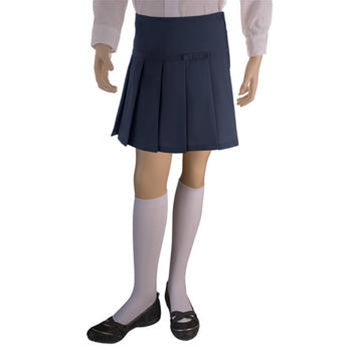 Knee Length Navy Uniform Skort Lands End Womens Navy Uniform Skirt - Main Image