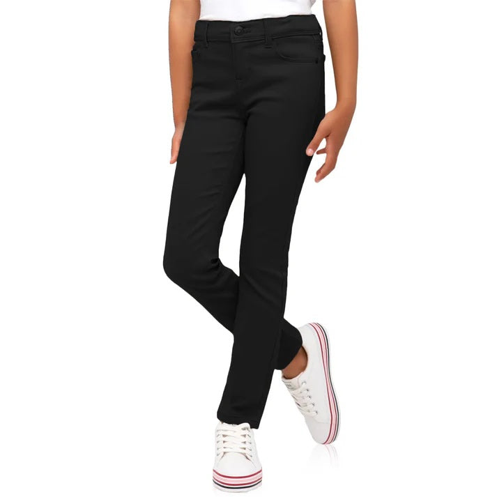 Wholesale Girl's School Uniform Super Stretch Skinny Pants in Black