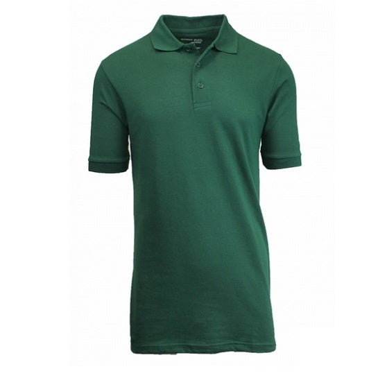 Adult Size Unisex Short Sleeve Pique Polo Shirt in Hunter Green