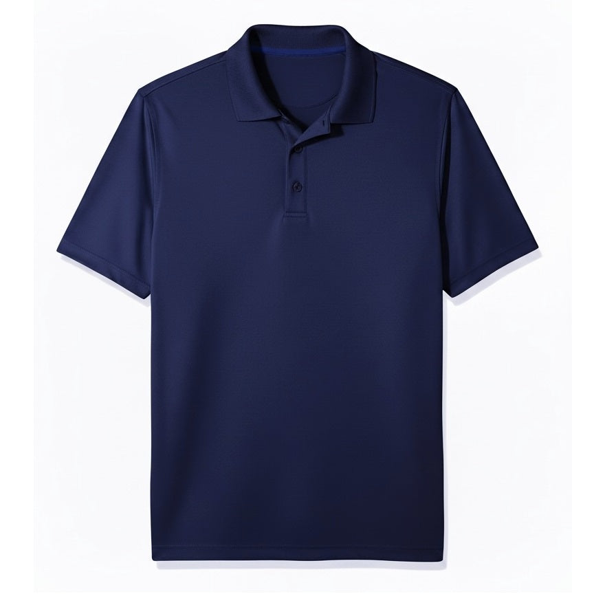 Wholesale Men's Dri Fit Performance Short Sleeve School Uniform Polo Shirt Navy Blue