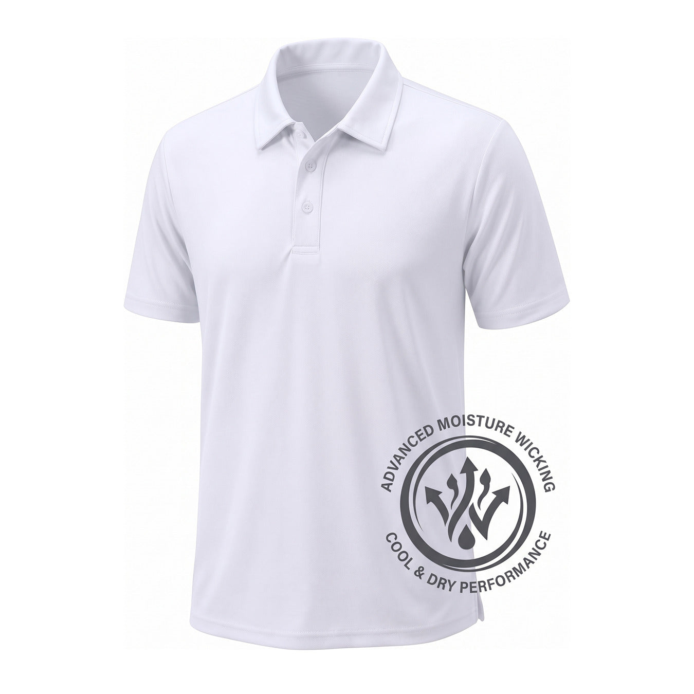 Wholesale Men's Dri Fit Performance Short Sleeve School Uniform Polo Shirt White