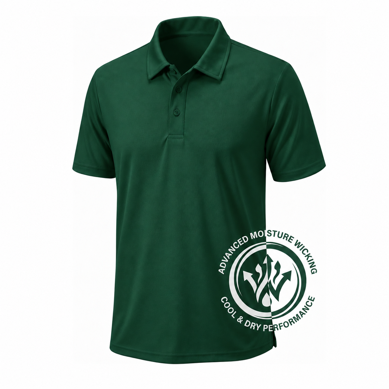 Hunter Green polo shirt on a white background