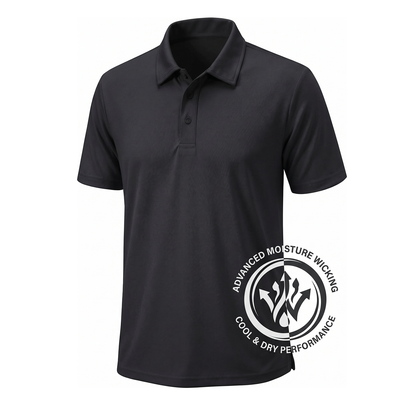 Men's Short Sleeve Performance Polo Shirt in Black